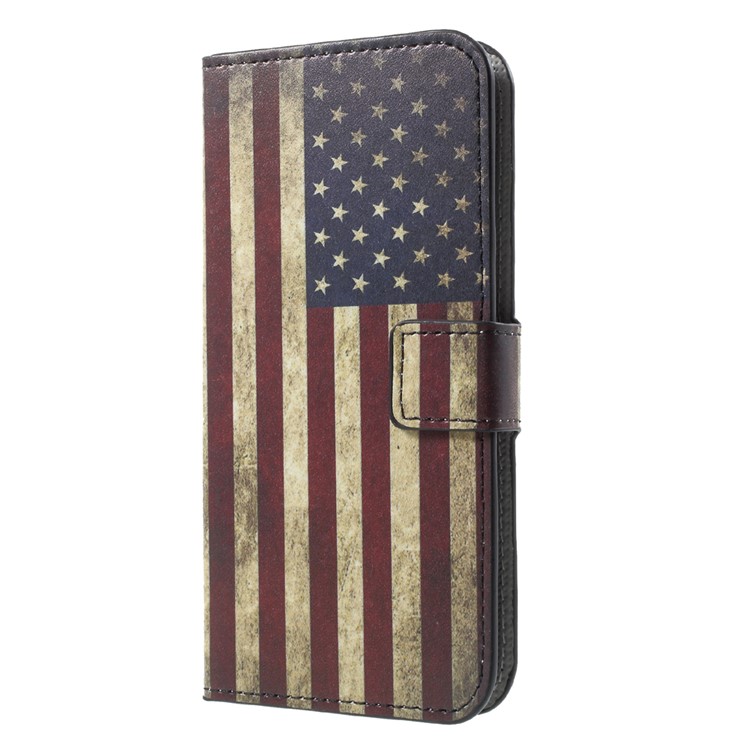 Patterned Leather Wallet Case Phone Accessory for Huawei P9 lite mini / Enjoy 7 / Y6 Pro (2017) - American Flag-3