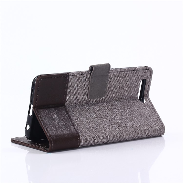 MUXMA Splicing PU Leather Canvas Wallet Phone Shell for Huawei Honor 9 - Brown-10