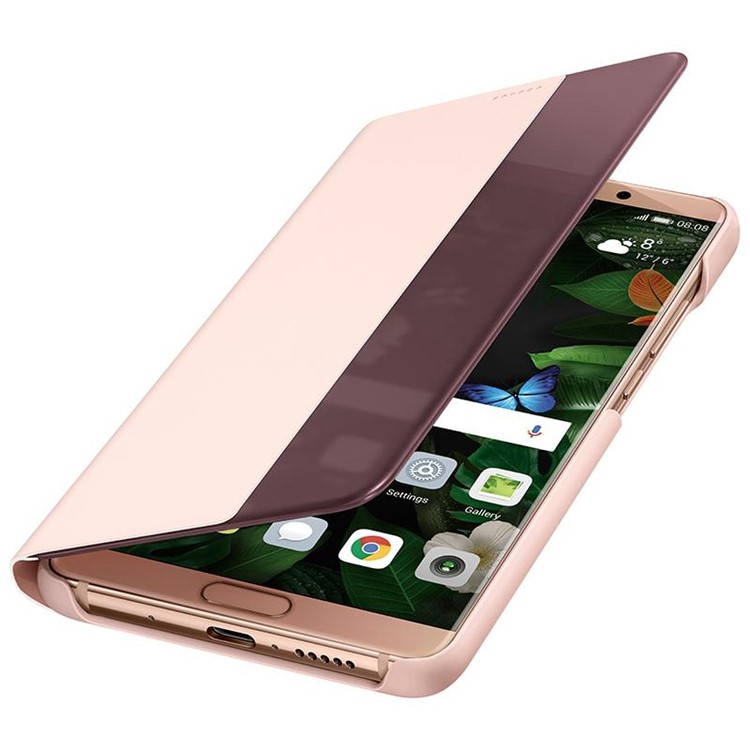 HUAWEI Side View Window Auto Wake up/Sleep Leather Case for Huawei Mate 10 - Pink-4