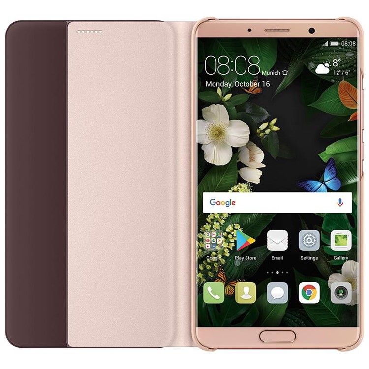 HUAWEI Side View Window Auto Wake up/Sleep Leather Case for Huawei Mate 10 - Pink-5