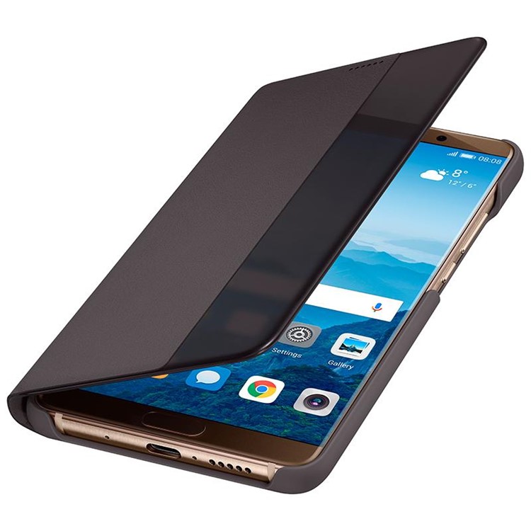 HUAWEI Side View Fenster Leder Smart Phone Cover für Huawei Mate 10 - Braun-4