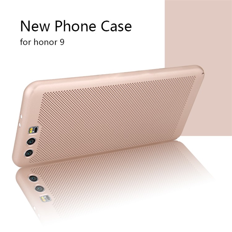 Rubberized Hollow Mesh Heat Dissipation PC Hard Case for Huawei Honor 9 - Rose Gold-5