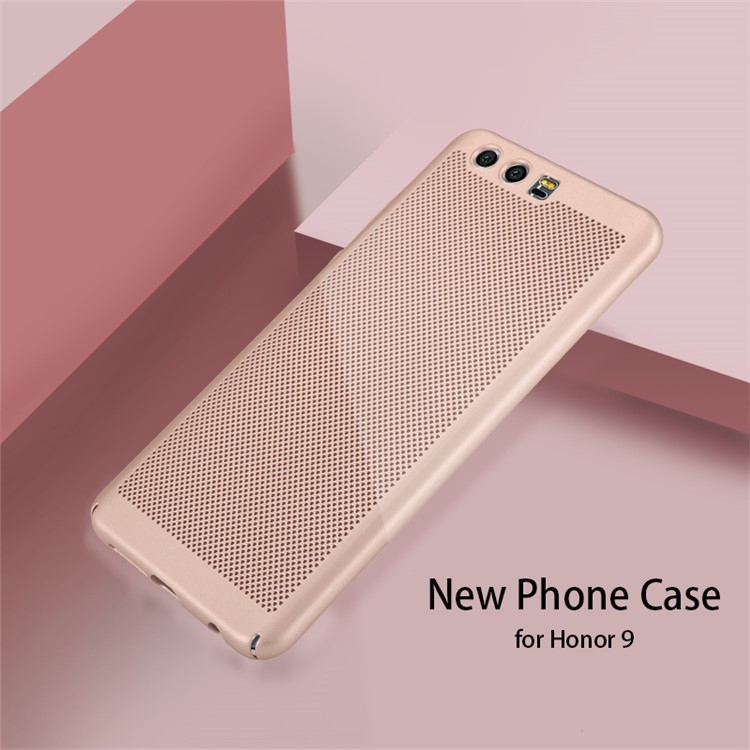 Rubberized Hollow Mesh Heat Dissipation PC Hard Case for Huawei Honor 9 - Rose Gold-6