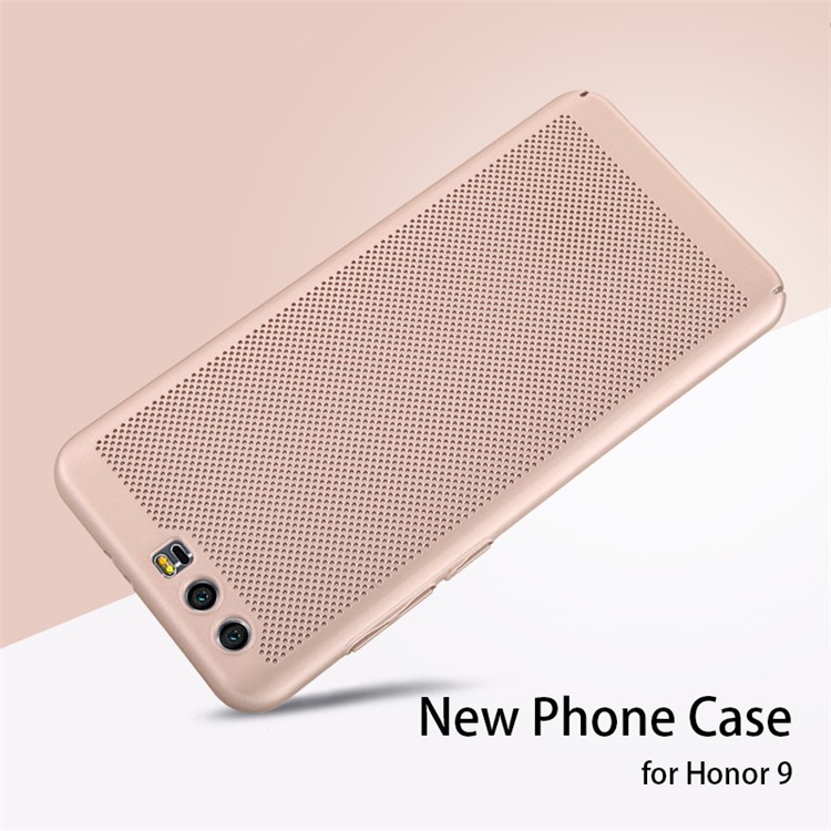 Rubberized Hollow Mesh Heat Dissipation PC Hard Case for Huawei Honor 9 - Rose Gold-8