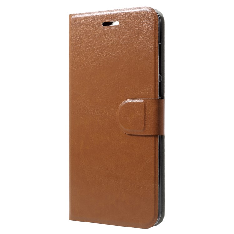 Crazy Horse Flip Leather Card Slot Phone Case Shell for Huawei Mate 10 Lite / nova 2i / Maimang 6 - Brown-2