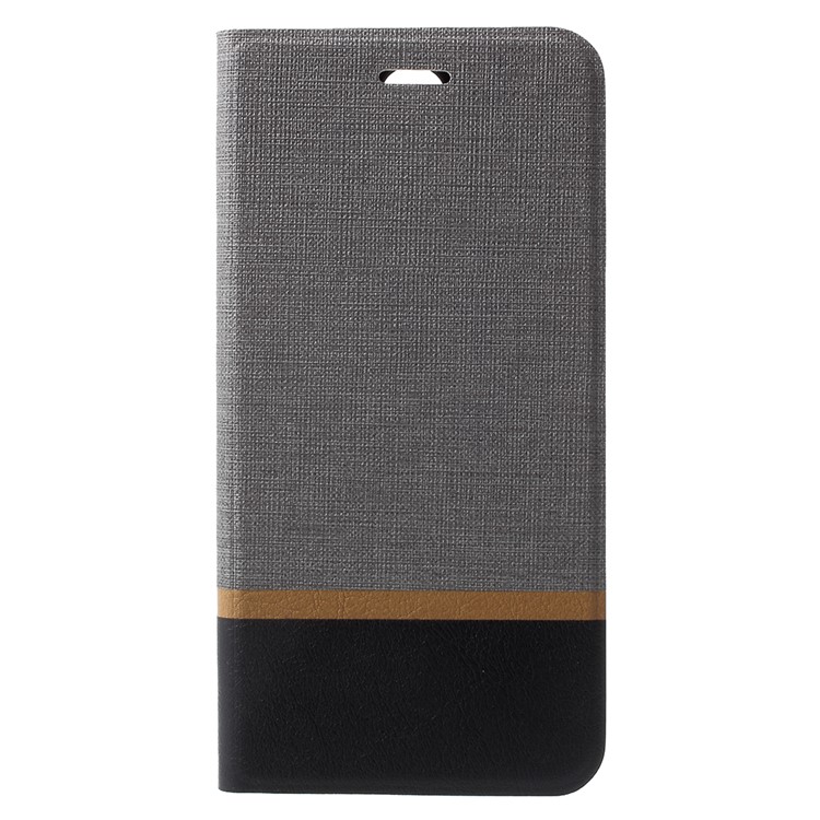 For Huawei nova 2i / Maimang 6 / Mate 10 Lite Contrast Color Steel Sheet Leather Stand Cover Shell - Grey-1