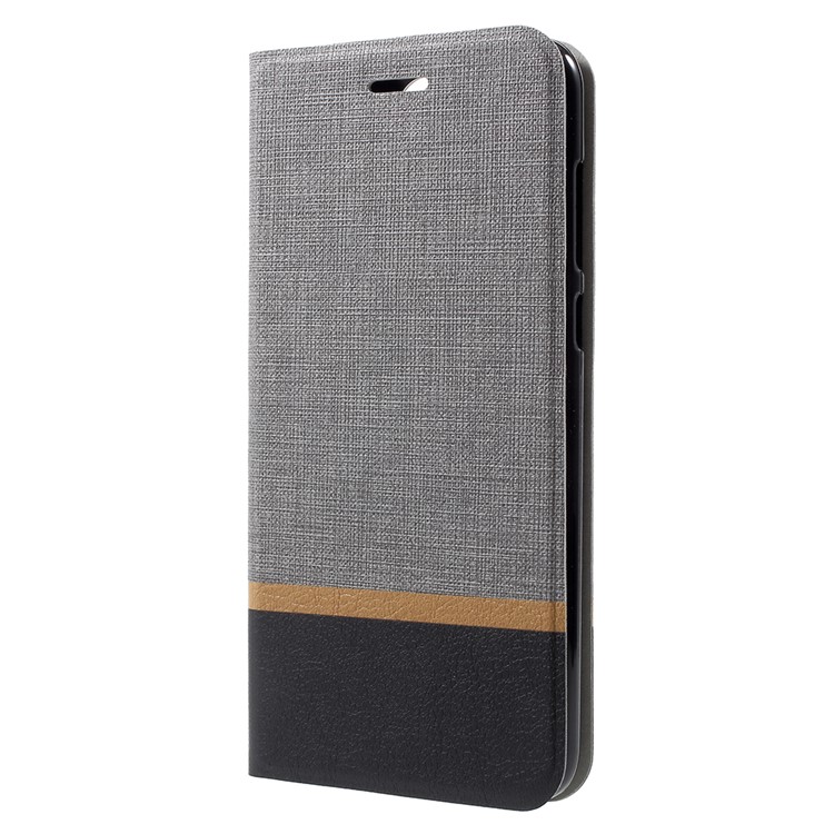For Huawei nova 2i / Maimang 6 / Mate 10 Lite Contrast Color Steel Sheet Leather Stand Cover Shell - Grey-2