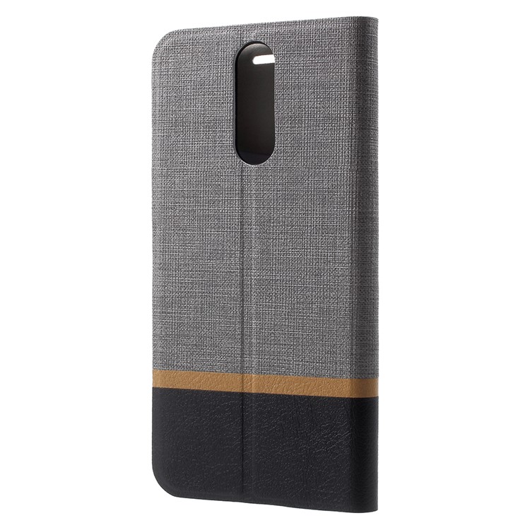 For Huawei nova 2i / Maimang 6 / Mate 10 Lite Contrast Color Steel Sheet Leather Stand Cover Shell - Grey-3