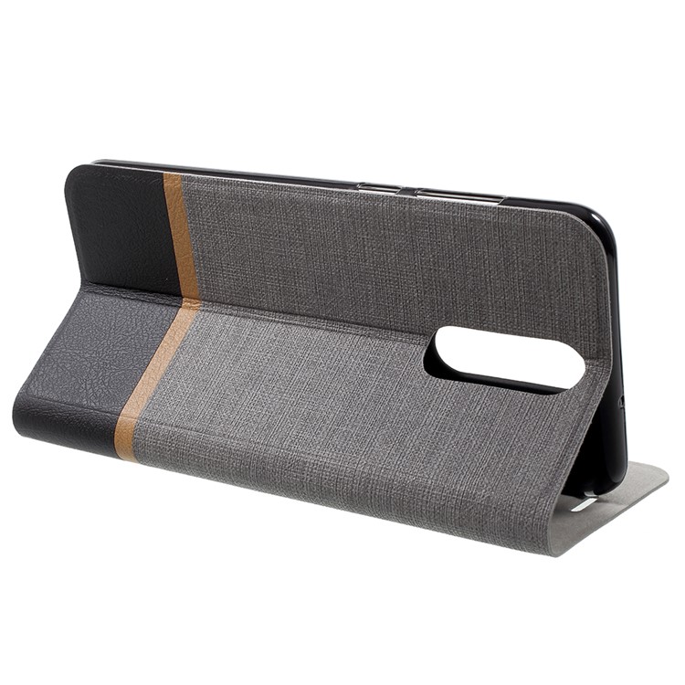 For Huawei nova 2i / Maimang 6 / Mate 10 Lite Contrast Color Steel Sheet Leather Stand Cover Shell - Grey-4