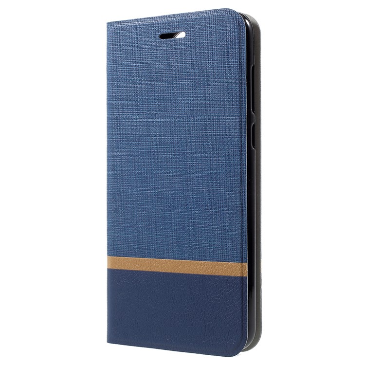 Contrast Color Leather Stand Protective Casing with Steel Sheet for Huawei nova 2i / Maimang 6 / Mate 10 Lite - Blue-2
