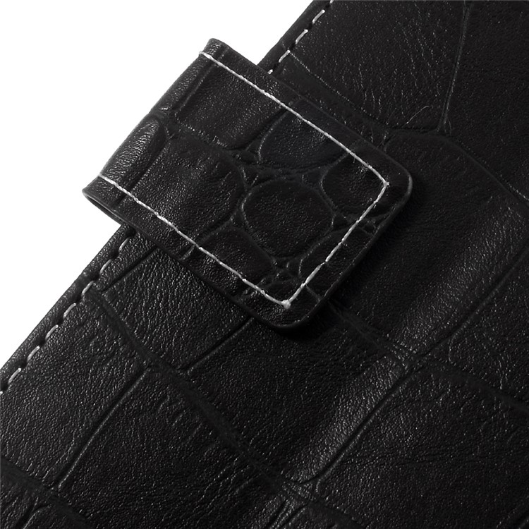 Vintage Style Crocodile Texture Wallet Stand Leather Case for Huawei Honor 6C Pro / V9 Play - Black-10