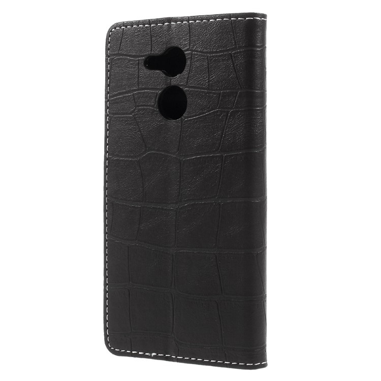 Vintage Style Crocodile Texture Wallet Stand Leather Case for Huawei Honor 6C Pro / V9 Play - Black-2