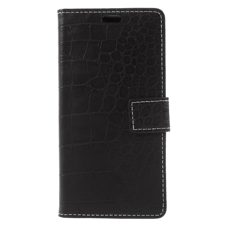 Vintage Style Crocodile Texture Wallet Stand Leather Case for Huawei Honor 6C Pro / V9 Play - Black-3
