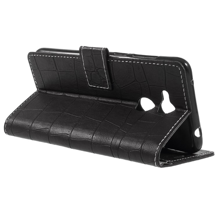 Vintage Style Crocodile Texture Wallet Stand Leather Case for Huawei Honor 6C Pro / V9 Play - Black-5