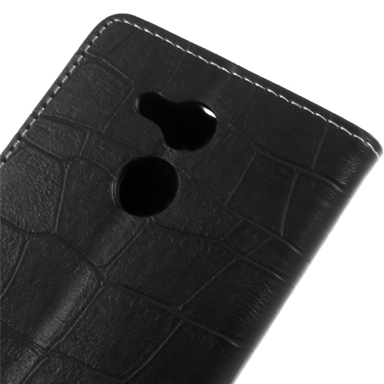Vintage Style Crocodile Texture Wallet Stand Leather Case for Huawei Honor 6C Pro / V9 Play - Black-8