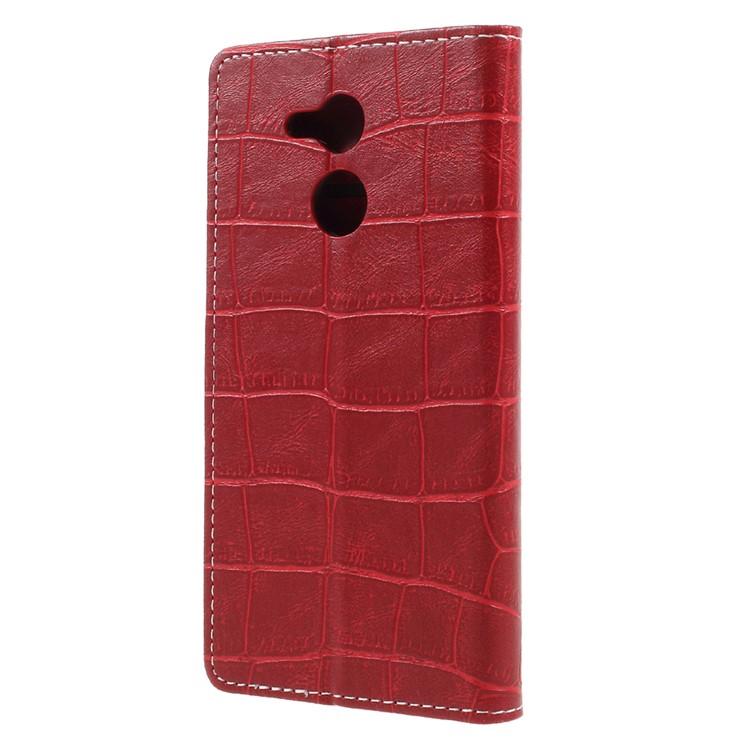Vintage Style Crocodile Texture Stand Wallet Leather Shell for Huawei Honor 6C Pro / V9 Play - Red-2