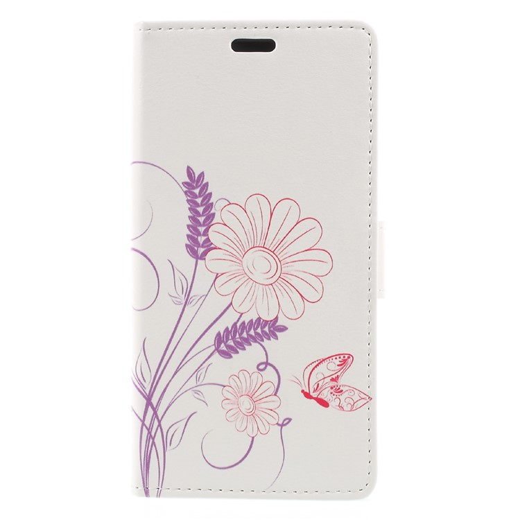 Pattern Printing Wallet Leather Cell Phone Case for Huawei Honor 6C Pro / V9 Play - Flower and Butterfly-1