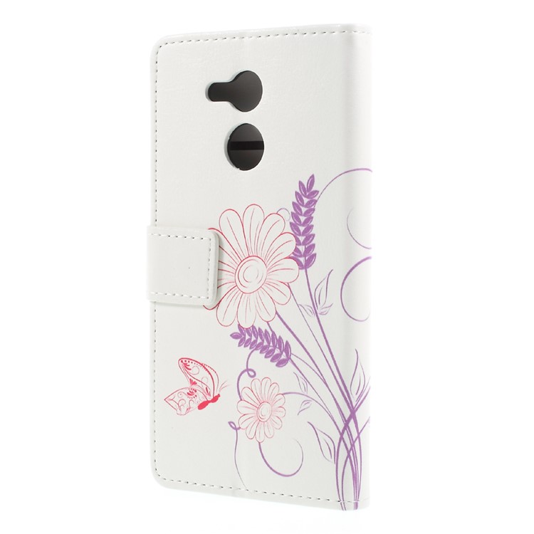 Pattern Printing Wallet Leather Cell Phone Case for Huawei Honor 6C Pro / V9 Play - Flower and Butterfly-2
