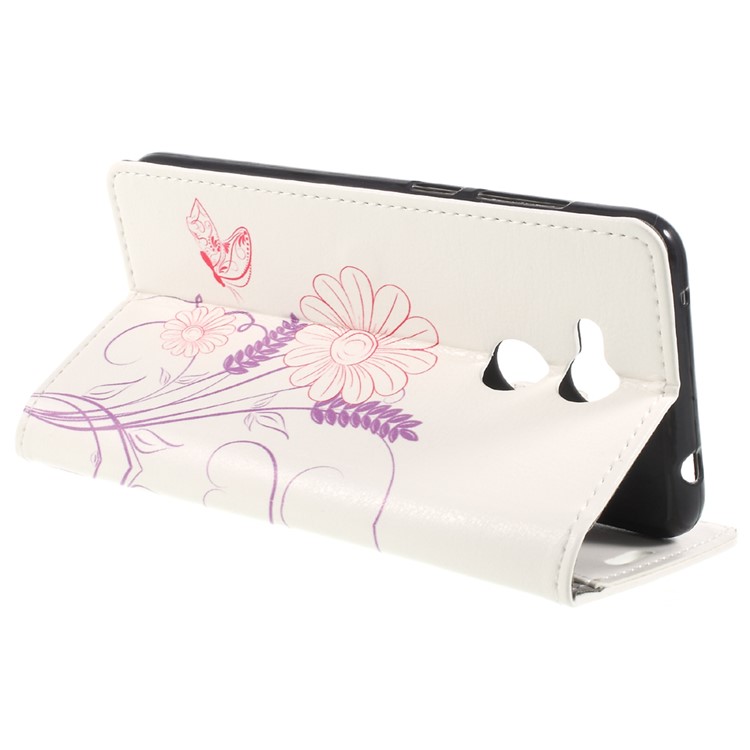 Pattern Printing Wallet Leather Cell Phone Case for Huawei Honor 6C Pro / V9 Play - Flower and Butterfly-5