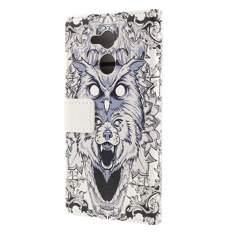 Pattern Printing Wallet Leather Phone Accessory Case for Huawei Honor 6C Pro / V9 Play - Abstract Owl and Lion-2