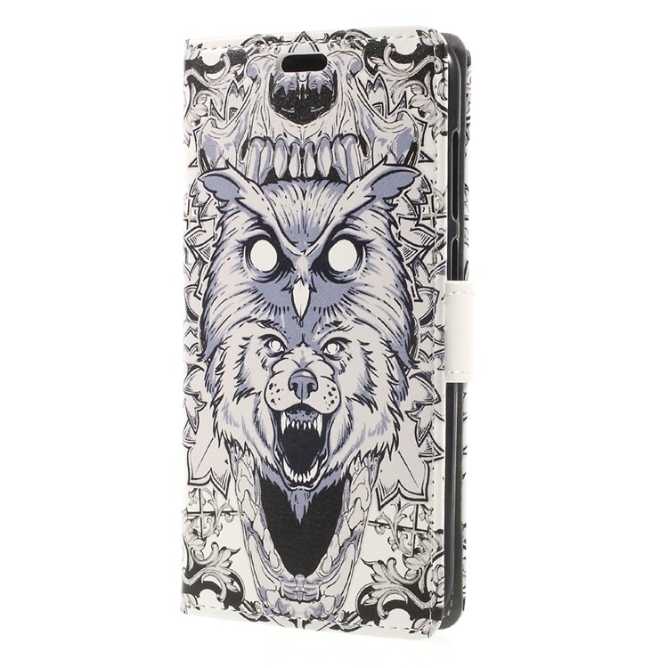Pattern Printing Wallet Leather Phone Accessory Case for Huawei Honor 6C Pro / V9 Play - Abstract Owl and Lion-3