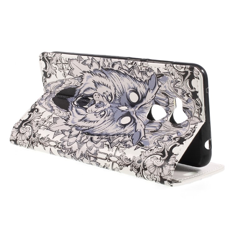 Pattern Printing Wallet Leather Phone Accessory Case for Huawei Honor 6C Pro / V9 Play - Abstract Owl and Lion-4