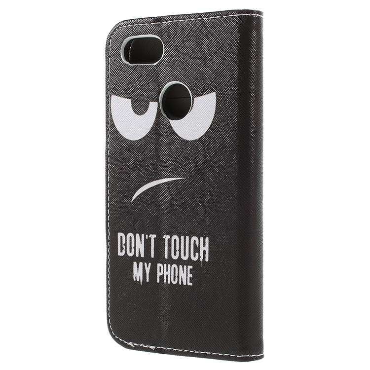 Cross Texture Pattern Printing Leather Wallet Case for Huawei P9 lite mini / Enjoy 7 / Y6 Pro (2017) - Do Not Touch My Phone-2