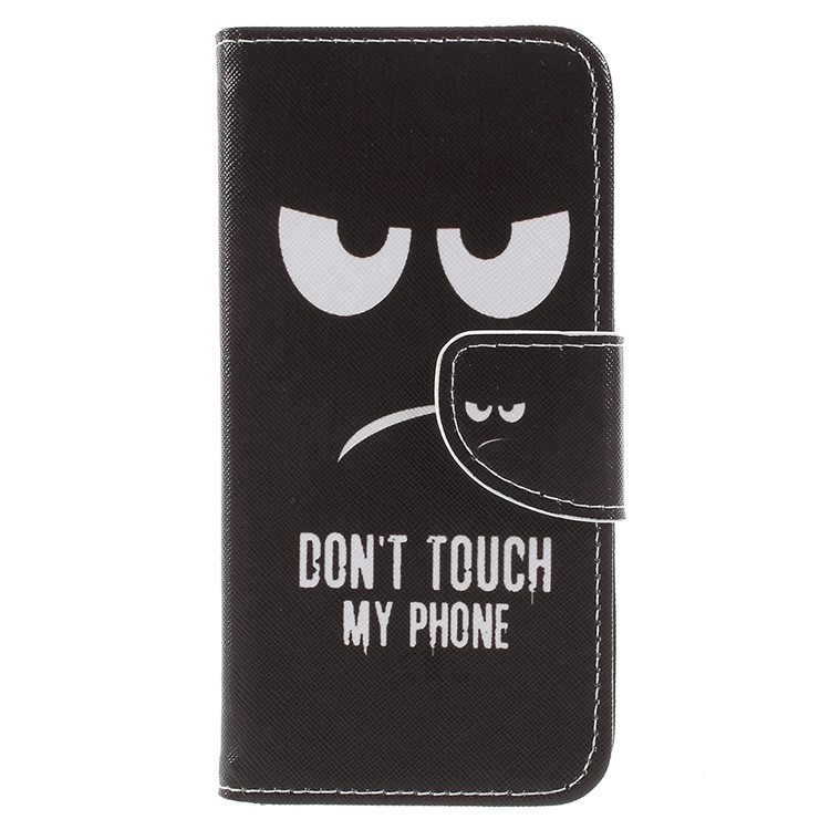 Cross Texture Pattern Printing Leather Wallet Case for Huawei P9 lite mini / Enjoy 7 / Y6 Pro (2017) - Do Not Touch My Phone-3