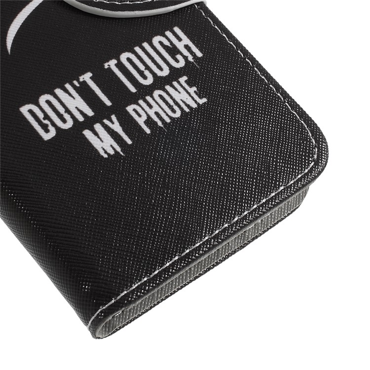 Cross Texture Pattern Printing Leather Wallet Case for Huawei P9 lite mini / Enjoy 7 / Y6 Pro (2017) - Do Not Touch My Phone-7