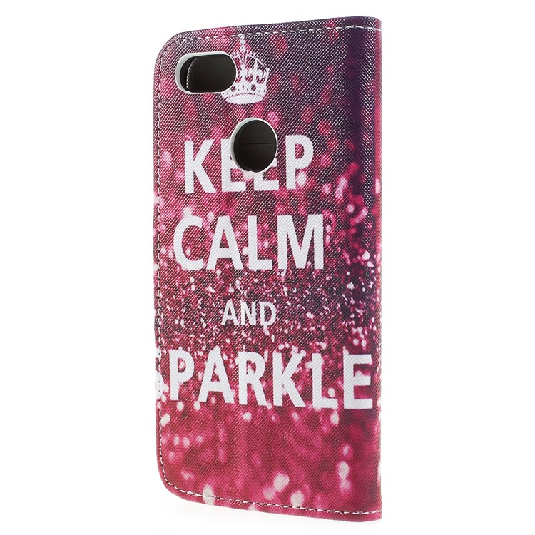 Cross Texture Pattern Printing Leather Wallet Mobile Case for Huawei P9 lite mini / Enjoy 7 / Y6 Pro (2017) - Keep Calm and Sparkle-3