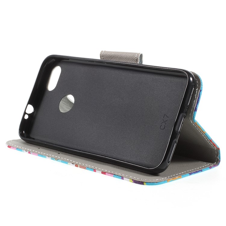 Cross Texture Pattern Printing Leather Wallet Telefone Shell para Huawei P9 lite mini / Aproveite 7 / Y6 Pro (2017) - fofa pequena corujas-4