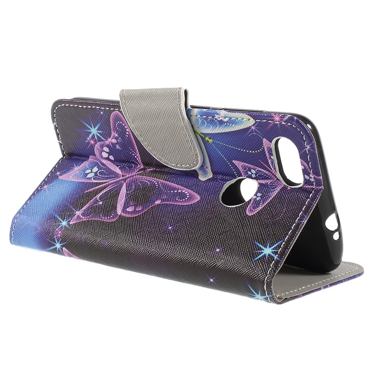 Cross Texture Pattern Printing Leather Wallet Protective Case for Huawei P9 lite mini / Enjoy 7 / Y6 Pro (2017) - Pretty Butterflies-5