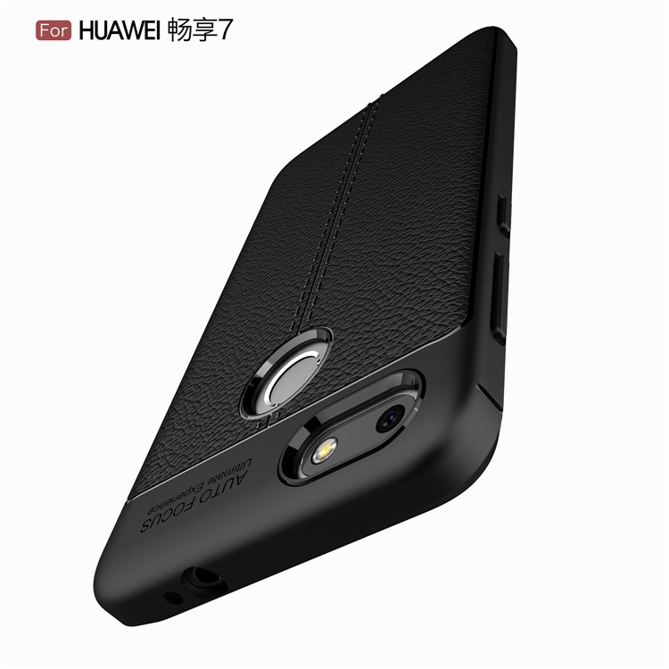 Litchi Grain Soft TPU Housse de protection pour Huawei P9 lite mini / Profitez de 7 / Y6 Pro (2017) - Noir-10