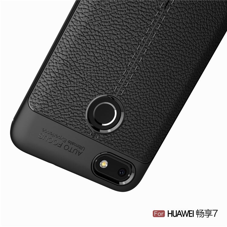 Litchi Grain Soft TPU Housse de protection pour Huawei P9 lite mini / Profitez de 7 / Y6 Pro (2017) - Noir-11