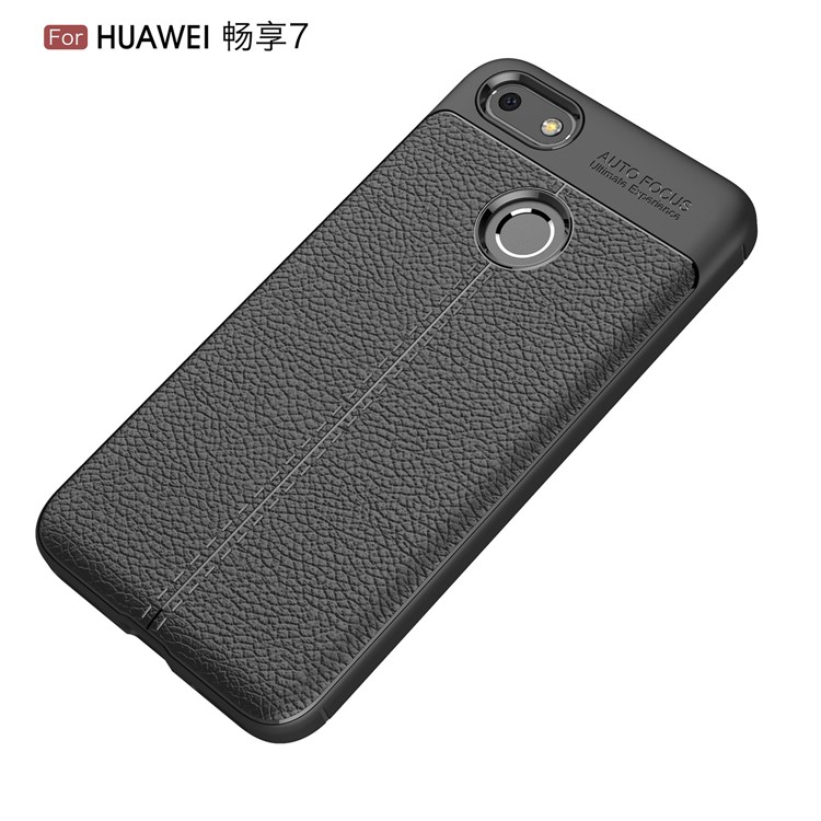 Litchi Grain Soft TPU Housse de protection pour Huawei P9 lite mini / Profitez de 7 / Y6 Pro (2017) - Noir-12