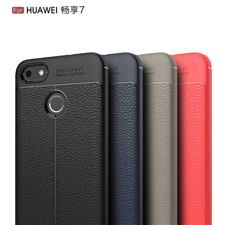 Litchi Grain Soft TPU Housse de protection pour Huawei P9 lite mini / Profitez de 7 / Y6 Pro (2017) - Noir-13