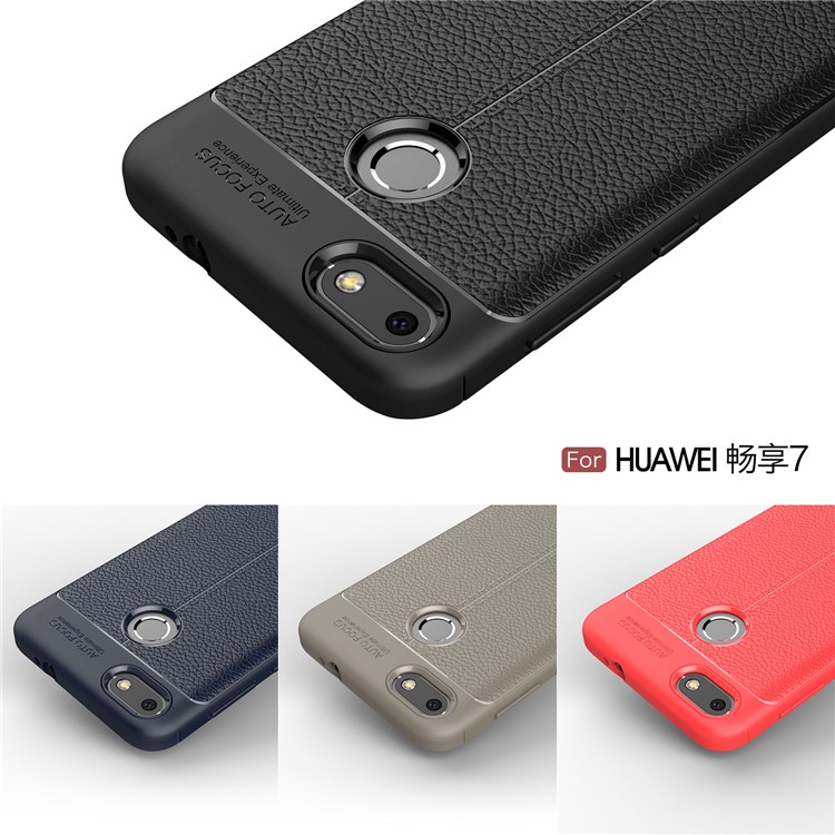 Litchi Grain Soft TPU Housse de protection pour Huawei P9 lite mini / Profitez de 7 / Y6 Pro (2017) - Noir-14