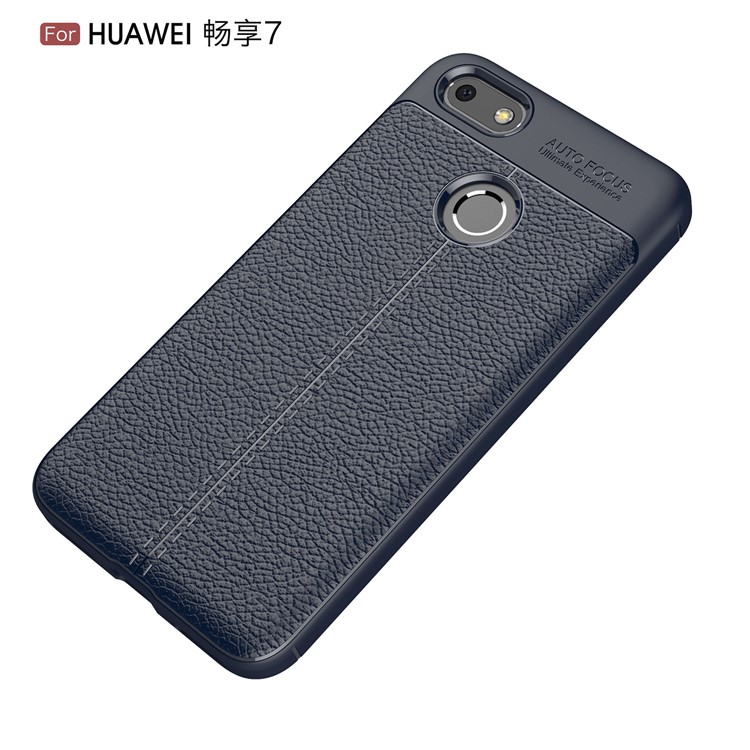 Litchi Grain Soft TPU Mobile Cover for Huawei P9 lite mini / Enjoy 7 / Y6 Pro (2017) - Dark Blue-2