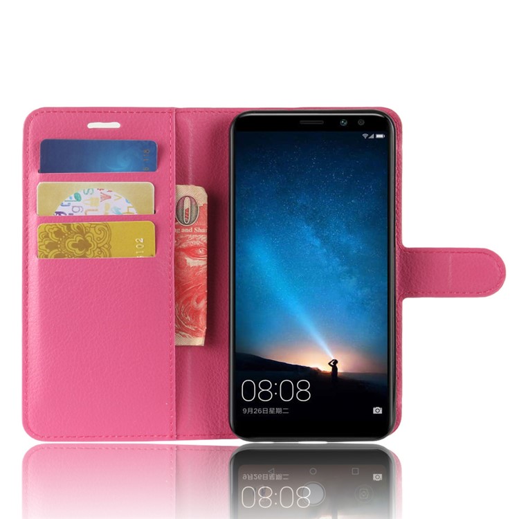 Litchi Skin Wallet Leather Stand Case for Huawei nova 2i / Maimang 6 / Mate 10 Lite - Rose-4