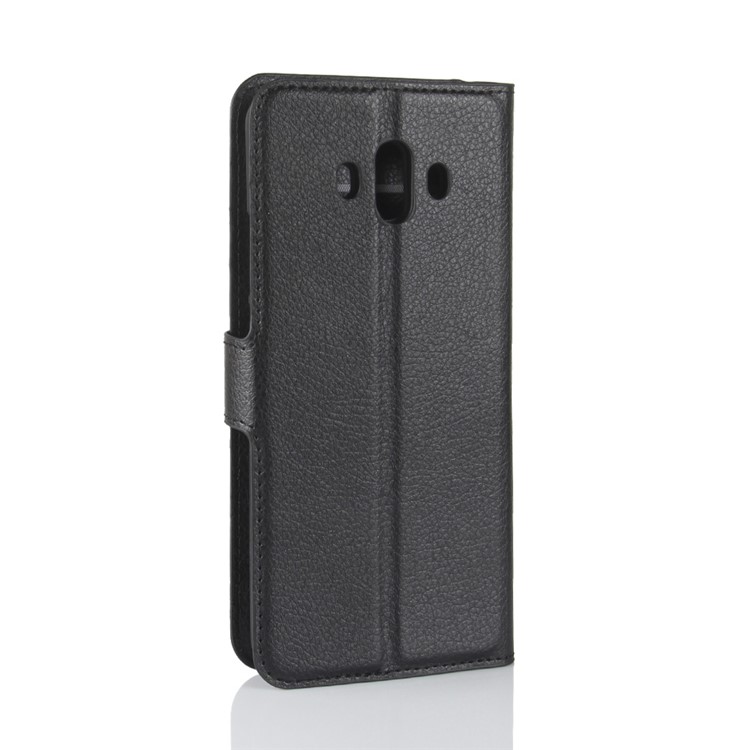 Litchi Texture Leather Wallet Stand Case for Huawei Mate 10 - Black-6