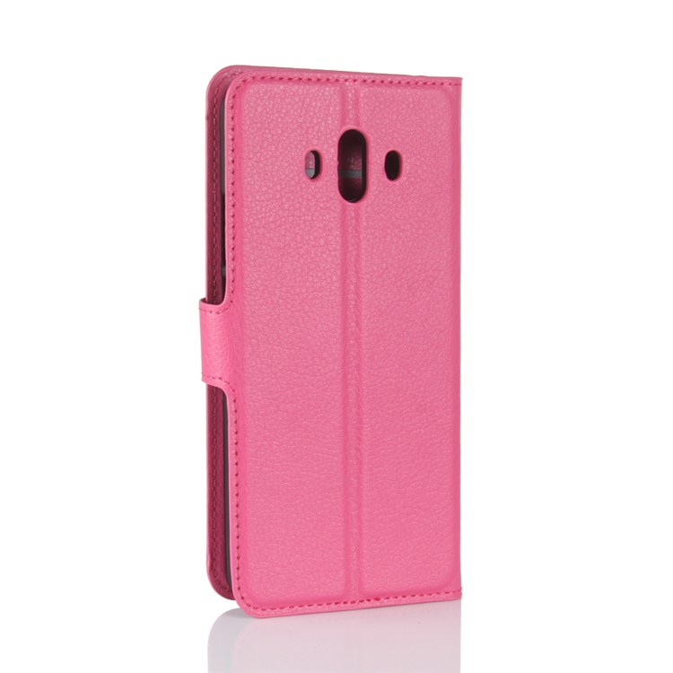 Litchi Texture Leather Wallet Stand Phone Case for Huawei Mate 10 - Rose-6
