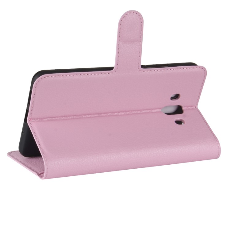 Litchi Grain Leather Wallet Stand Phone Cover for Huawei Mate 10 - Pink-5