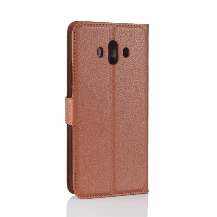 Litchi Texture Leather Card Holder Protector Case for Huawei Mate 10 - Brown-6