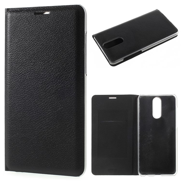 PU Leather Phone Case with Card Slot for Huawei Mate 10 Lite / nova 2i / Maimang 6 - Black-1