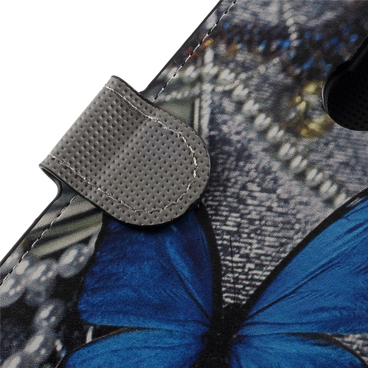 Pattern Printing Stand Wallet Leather Magnetic Case for Huawei Mate 10 Lite / nova 2i / Maimang 6 - Blue Butterfly-10