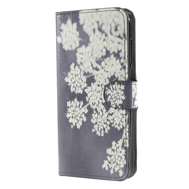 Patrón De Impresión Soporte Billetera Cubierta Magnética De Cuero Para Huawei Mate 10 Lite / nova 2i / Maimang 6 - Flor Que Se Abre-1