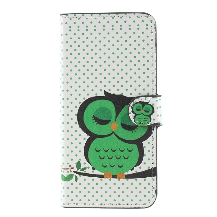 Pattern Printing Stand Wallet Leather Magnetic Mobile Phone Cover for Huawei Mate 10 Lite / nova 2i / Maimang 6 - Sleeping Owl-3