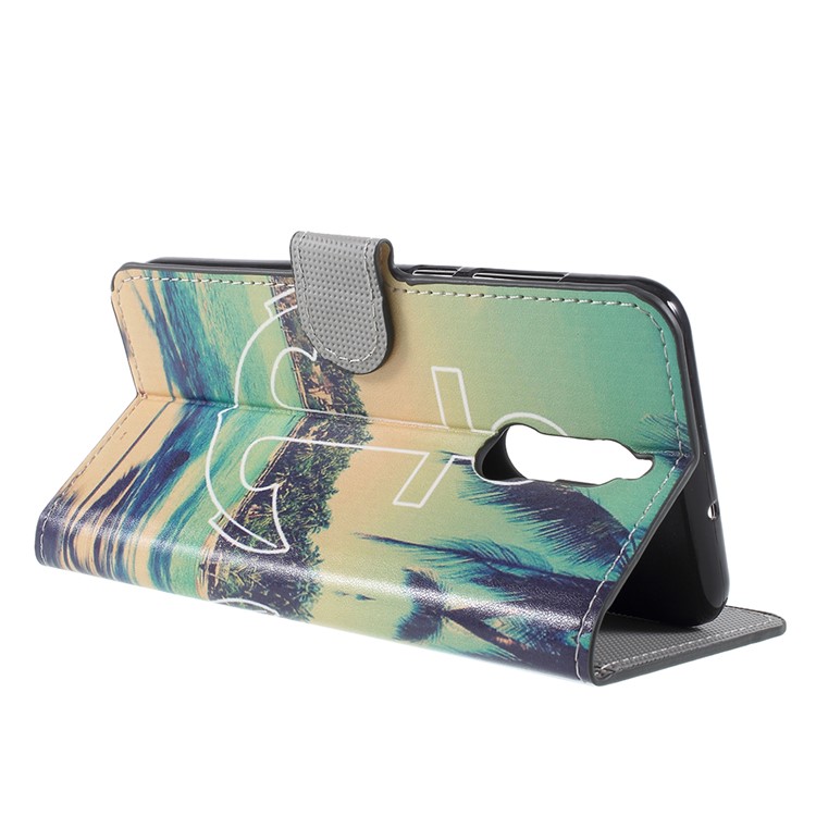 Pattern Printing Stand Wallet Leather Magnetic Protective Case for Huawei Mate 10 Lite / nova 2i / Maimang 6 - Sea Scene-5