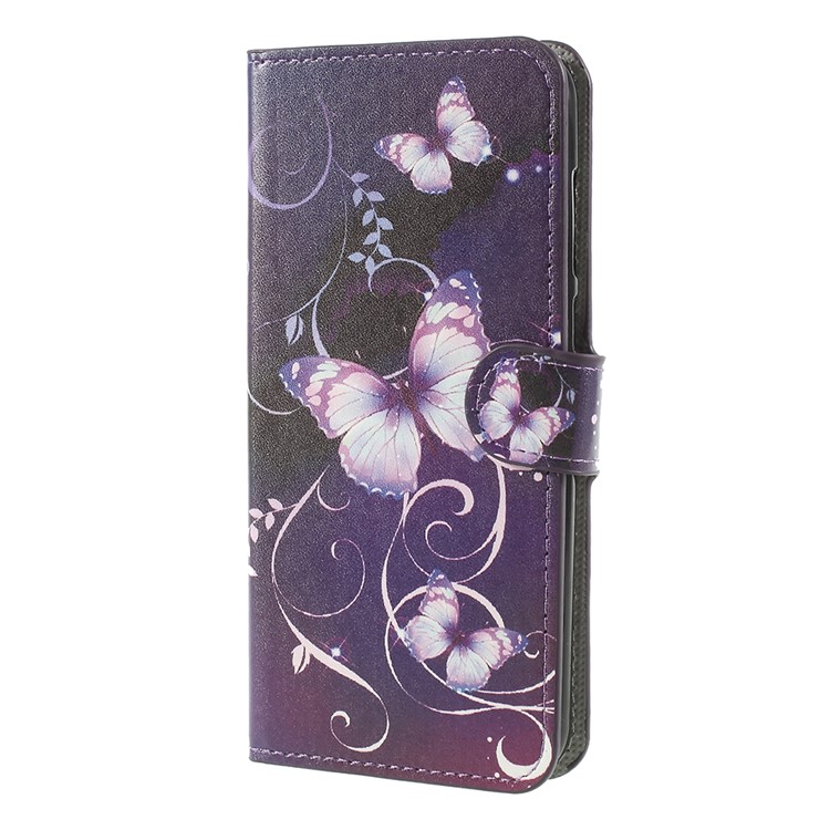 Pattern Printing Wallet Leather Magnetic Case with Stand for Huawei Mate 10 Lite / nova 2i / Maimang 6 - Crystal Butterfly-1