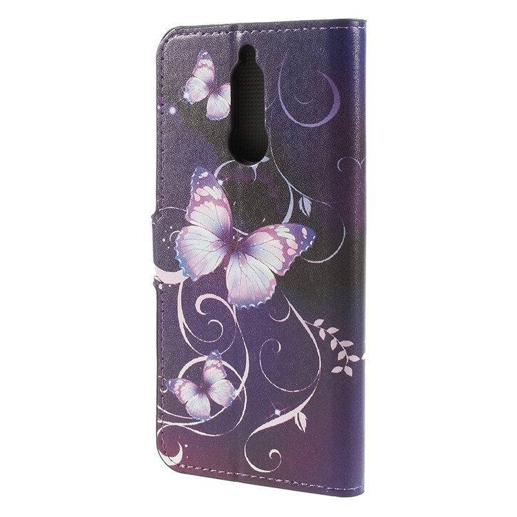 Pattern Printing Wallet Leather Magnetic Case with Stand for Huawei Mate 10 Lite / nova 2i / Maimang 6 - Crystal Butterfly-2